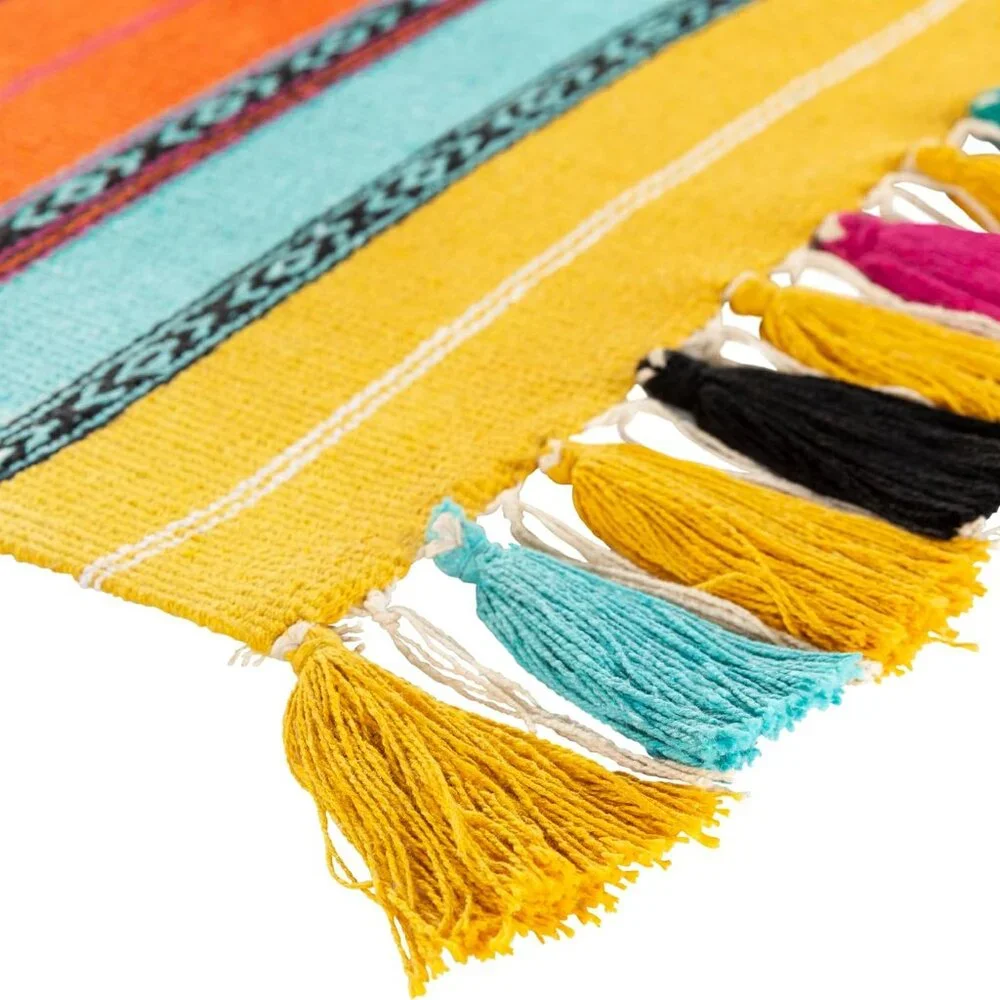 New Mexican Southwestern Boho Western Colorful Hand Woven Cotton Wall Hanging